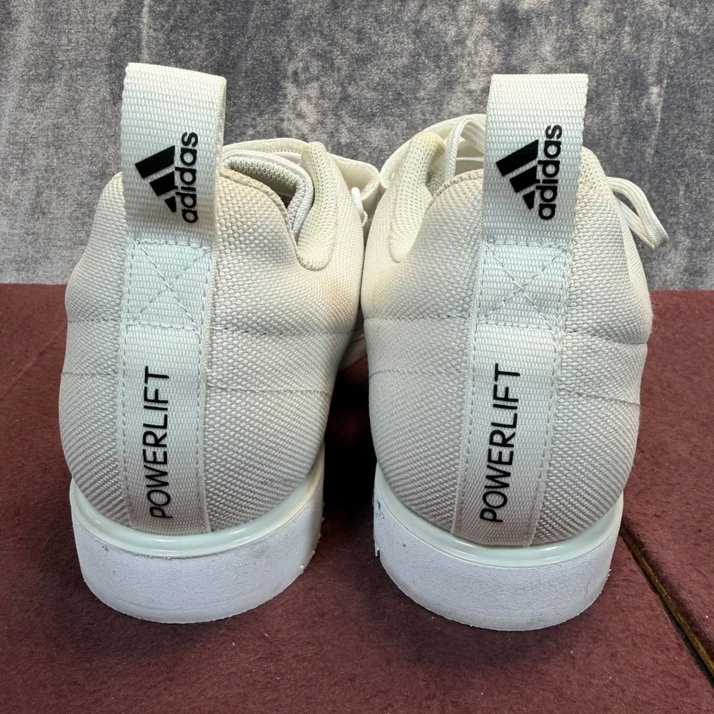 Adidas Powerlift 5 Mens White Athletic Weightlifting Shoes Size 8 Gym Training